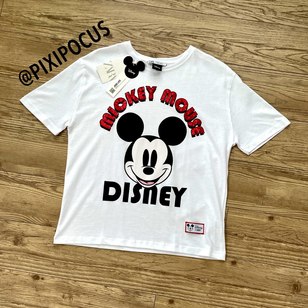 ZARA DISNEY MICKEY MOUSE SEQUINNED T-SHIRT M